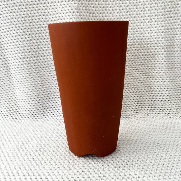 Kate Lilly Ceramics Terracotta Poppy Flower Floral Oval Slim Vase 10" Signed - Picture 3 of 6